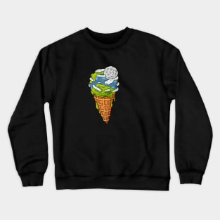Melting earth ice cream Crewneck Sweatshirt